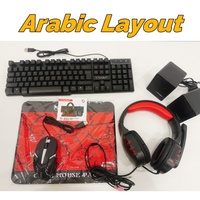 T-WOLF TF850 Ensemble Clavier Souris Gaming, Casque Gaming, Enceinte et Tapis de Souris Filaire, Clavier Rétroéclairé RGB pour Ordinateur PC