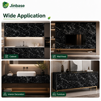 Panneau MDF mélaminé brillant à motif marbre noir moderne, écologique, résistant à l'humidité, qualité supérieure, taille personnalisée, service OEM ODM