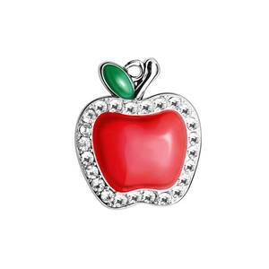 Accesorios de Joyería DIY con Forma de Manzana, Colgante con Diseño de Abeja y Diamantes de Imitación Rojos, Técnica de Goteo de Aceite, Pin de Solapa - Product Image 1