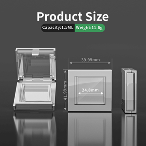 Custom <b>Empty</b> Single Highlighter Container Eyeshadow Palette 1.5G ABS Square 2mm Thickness Plastic Packaging <b>Box</b> Pressed Compact - Product Image 2