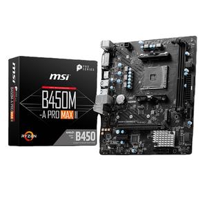 เมนบอร์ด <span class=keywords><strong>MSI</strong></span> <span class=keywords><strong>B450M</strong></span>-A PRO MAX II รองรับซีพียู 5600/5600X/5600G/5700G ขนาด Micro ATX ซ็อกเก็ต AM4 ราคาขายส่งที่ดีที่สุดสำหรับสินค้าใหม่ของแท้ - Product Image 1