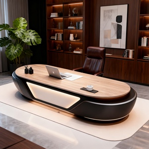 New Chinese Style Wood <strong>Large</strong> Board <strong>Desk</strong> for Leader/Boss Office with Side Table Business Office <strong>Desk</strong> - Product Image 6