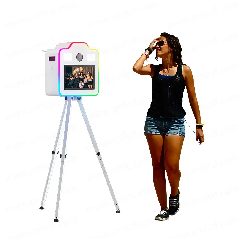 2024 New lightweight and small tripod photobooth box with RGB light surround and multiple lighting modes photo booth