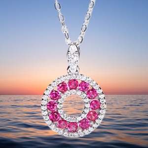 UM-Jewelry สร้อยคอจี้เงินแท้ 925 ประดับไพลินทรงกลมสีน้ำเงิน ดีไซน์หรูหราสำหรับผู้หญิงผู้ชาย ฉลองวันครบรอบ - Product Image 2