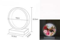 Lampe LED de chevet minimaliste faite à la main avec 6 têtes de roses éternelles sous cadre en verre, décoration intérieure, Saint-Valentin, remise de diplôme