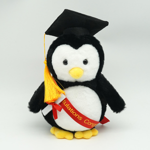 Oso de Peluche de Graduación 2026 con <span class=keywords><strong>Gorro</strong></span> y <span class=keywords><strong>Diploma</strong></span>, Peluche de Pingüino de Dibujos Animados, Lindo Pingüino de Peluche Suave con Regalo de Graduación - Product Image 2