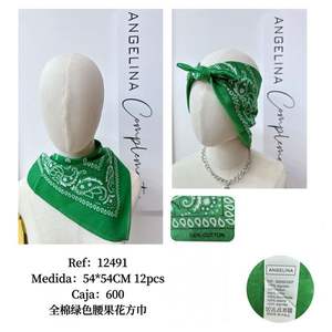 Foulard Quadrato in Cotone Angelina 54x54Cm con Stampa Floreale, Stile Casual Multifunzionale - Product Image 3