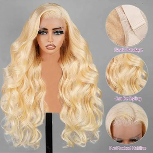 Parrucca piena di <span class=keywords><strong>capelli</strong></span> umani in pizzo 613 biondo all'ingrosso, Pre-pizzicata 13x4 13x6 613 pizzo parrucca anteriore <span class=keywords><strong>capelli</strong></span> umani, 613 Hd pizzo parrucca frontale - Product Image 2