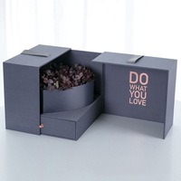 Boîte cadeau haut de gamme Magic Cube pour fleurs, Saint-Valentin, anniversaire, surprise, avec double tiroir