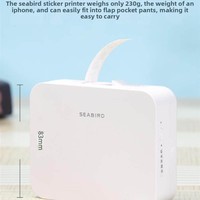 Imprimante d'étiquettes Seabird, portable et compacte, mini imprimante thermique pour notes adhésives à usage domestique, fabriquée en Chine