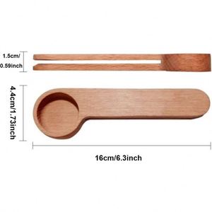 Factory Direct Eco-friendly Reusable Wooden Coffee & <b>Tea</b> Measuring Spoon <b>Set</b> with Bag Clip and Scoop Clip - Product Image 4