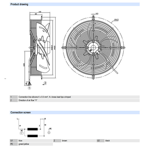 พัดลมแบบแกน EBM-PAPST รุ่น S4E350-AP06-30/A02 ขนาด 350 มม. สำหรับระบบ HVAC ระบายอากาศคอนเดนเซอร์ และระบบทำความเย็นอุตสาหกรรม - Product Image 3