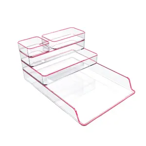 Wholesale 22センチメートルAcrylic Drawer Organizer Storage Box Office Desk Organizer Under Desk Drawer Hidden Memo Pen Case