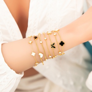 Stainless Steel <b>Charm</b> Bracelet with Trendy Light Luxury & High-end Feel European American Inspired Design - Product Image 1
