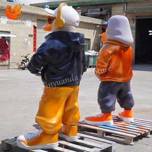 Hip-hop vịt sợi thủy tinh điêu khắc lớn tùy chỉnh trong nhà/ngoài trời thanh trang trí phong cách hoạt hình mô hình động vật cho đồ trang trí lối vào - Product Image 3