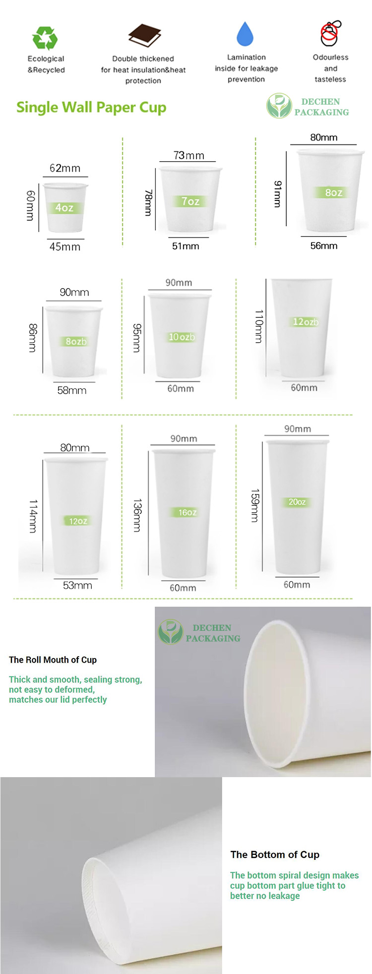 90ml Cup With Lid White Paper Cups 12oz