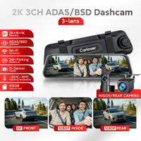 Caméra embarquée Carlover 3 canaux DVR avec Wi-Fi, enregistreur vidéo avant et intérieur, boîte noire de voiture