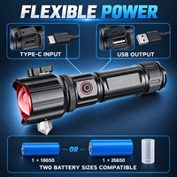 Marteau de sécurité rechargeable en alliage d'aluminium étanche IP67, lampe torche LED d'urgence pour véhicule, extérieur, avec chargement USB