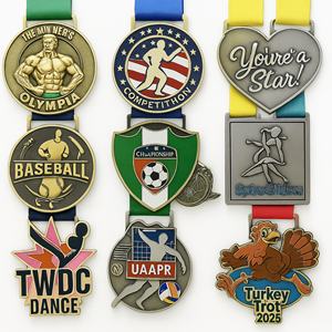 Medalla Deportiva de Metal en Blanco para Personalizar, Medalla de Oro 2D/3D para Maratón, Taekwondo, Natación, Venta al Por Mayor - Product Image 2