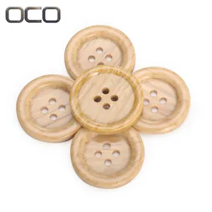 Sewing Existing Fancy Imitating Wood Resin Plastic 4 Holes Buttons Colorful Plastic Button for Garment