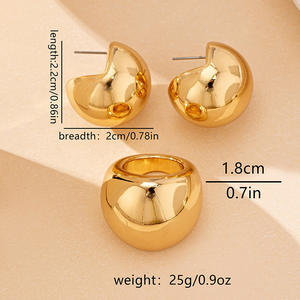 Nuevos pendientes redondos, conjunto de joyas de anillo, pendientes franceses para mujer - Product Image 6