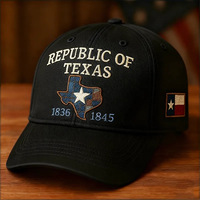 Casquette de baseball en PVC pour le marché international, avec patch imprimé et brodé 250ème anniversaire, réglable, 6 panneaux, toutes saisons, protection solaire