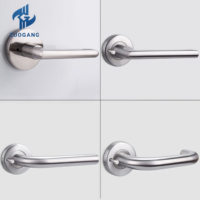 Serrure de porte coupe-feu universelle en acier inoxydable moderne avec poignée et cylindre, ensemble complet avec clé de déverrouillage pour hôtels et passages de sécurité incendie