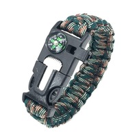 Kit de survie pour le camping en plein air, bracelet en paracorde numérique imperméable, boussole, sifflet, outil multifonction, accessoires