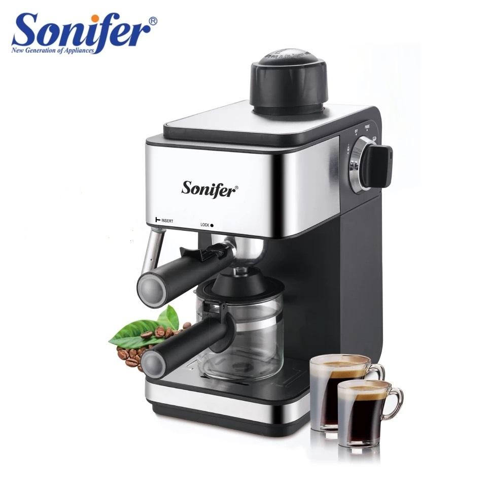 Sonifer Sf-3557 Electric 4 Cup Coffee Machine Home Appliances Automatic Steam Cappuccino Espresso Maker