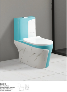 Cuvette de toilette monobloc moderne en céramique, à poser au sol, pour salle de bain de villa ou <span class=keywords><strong>d</strong></span>'hôtel, facile à nettoyer, finition marbre rose, siphon à <span class=keywords><strong>jet</strong></span> S-Trap - Product Image 5