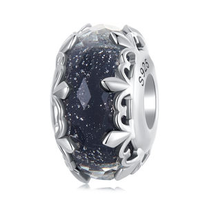 925 argento Sterling Bead di vetro ossidato <span class=keywords><strong>gioielli</strong></span> in argento che fanno Charms BSC1077 Iris <span class=keywords><strong>Murano</strong></span> perline ciondoli alla moda ciondoli - Product Image 1