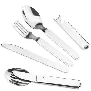 CT-8026-R nouvel outil extérieur cuillère fourchette couteau Portable vaisselle couverts ensemble pour le Camping