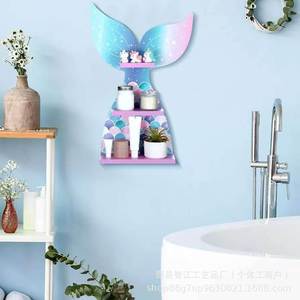 Étagère en bois minimaliste moderne avec design queue de sirène, idéale pour l'organisation des plantes et la création d'une ambiance chaleureuse dans la chambre. - Product Image 2