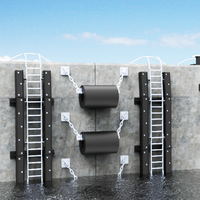 Échelle d'entretien de haute qualité de 20 mètres échelle verticale en aluminium à 7 marches escalier à canal fixe