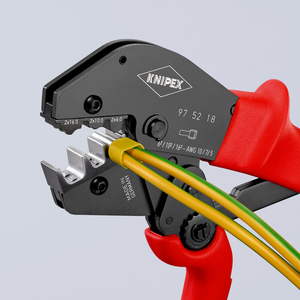 Alicates de crimpado Knipex 97 52 18 10 Awg de entrada frontal, grado industrial, fabricados en Alemania - Product Image 1