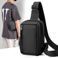 Custom Mini Nylon Enkele Kleine Vierkante Sling Messenger Bag Man Sport Schoudertas Voor Mannen Borst Cross Body Crossbody Tas Mannen