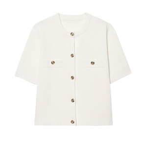 KAR&OT ZA Novedad Verano 2025 Top Corto Tipo Cárdigan <span class=keywords><strong>de</strong></span> Punto para Mujer en Color Sólido con Cuello Redondo 6236009 1822023 1822022 - Product Image 4