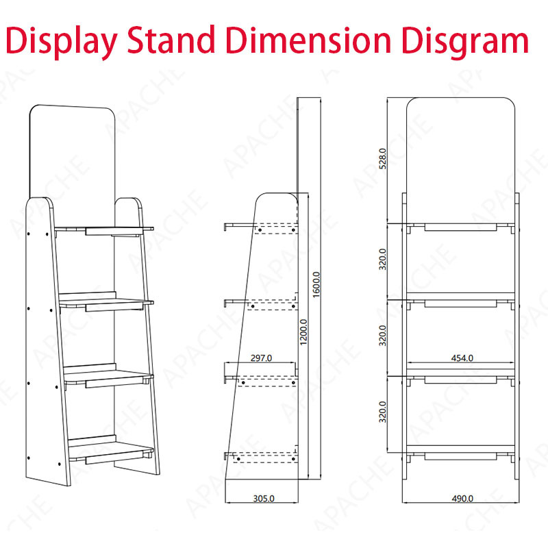 Apache Custom Floor Wood Shampoo Display Stand for Skincare Store — view 2