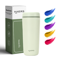 Mug à café innovant à 3 modes de consommation |   Gobelet isotherme en acier inoxydable anti-fuite avec paille |   HAERS Factory Direct Professional OEM
