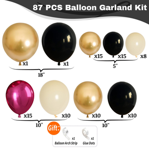 Lots Stock Fast Delivery Classic Style <strong>Prom</strong> Birthday Party <strong>Balloon</strong> Garland Arch Kit Metallic Red Gold with Black White <strong>Balloons</strong> - Product Image 2