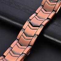 Bracelet Tibétain Géométrique Classique Hautement Poli, Design Trois Flèches Bio-Magnétique, en Cuivre Massif, Bijou Unisexe Tendance pour Cadeau