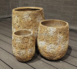 Pots de fleurs en fibre d'argile à texture spéciale unique pots de plantes d'extérieur de jardin pour plantes boîte de pot de jardinière de fleurs classique - Product Image 2