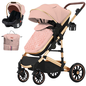 Poussette de luxe 3 en 1 pour bébé, landau et poussette de voyage avec siège <span class=keywords><strong>auto</strong></span> - Product Image 6