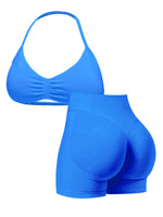Ensemble de yoga sans couture pour femme, le plus vendu : Soutien-gorge de sport dos nu et short taille haute push-up
