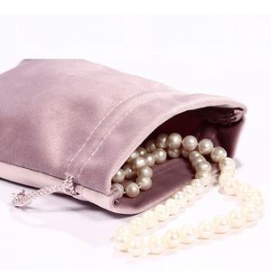 Custom Print Drawstring Cosmetic Makeup <b>Gift</b> Jewelry Necklace Package Velvet Fabric <b>Bags</b> <b>Luxury</b> Pouch With Draw String - Product Image 6