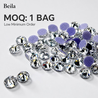 Lot de 10 grosses boîtes de strass à 16 facettes, en cristal de qualité supérieure, à dos plat, 2088 coupes, thermocollants, pour déguisements