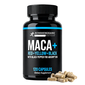 OEM Maca Wurzel kapseln für Männer und Frauen Bio Schwarz Gelb & Rot Wurzeln mit schwarzem Pfeffer extrakt Natürliche Energie ergänzung - Product Image 2