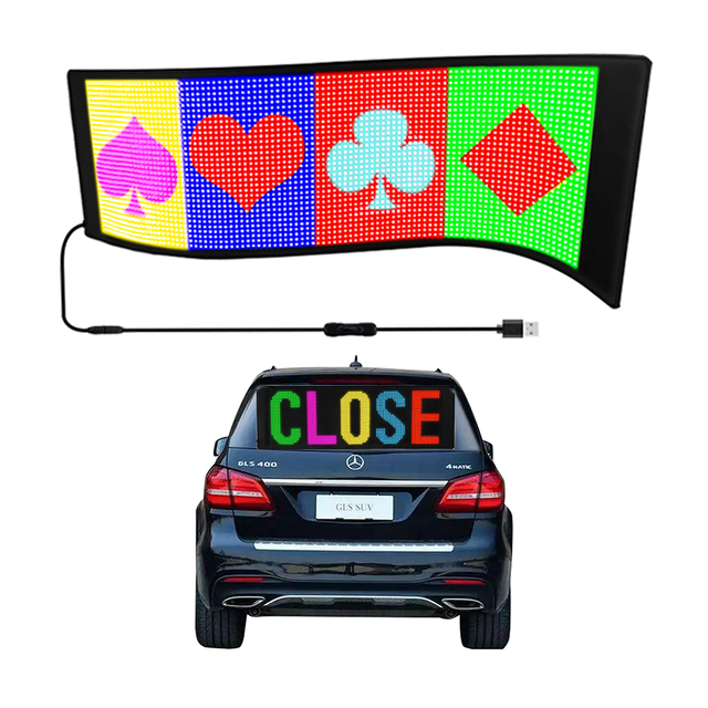 App Control Car Rear Window Scrolling Message Car Led Sticker Panel Flexible Taxi Advertising Led Screen Custom Car Led Display