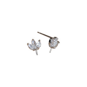 Juego de Pendientes con Colgante de Corona de Plata S925, Accesorios Femeninos DIY con Bandeja Vacía, Estilo Vintage, Semi-terminados, 1357, Pendientes de Perla - Product Image 5