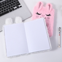 Couverture souple Kawaii mignon écriture dessin Journal Journal bloc-notes doux Animal en peluche A5 dessin animé étudiant Journal fourrure moelleux cahier